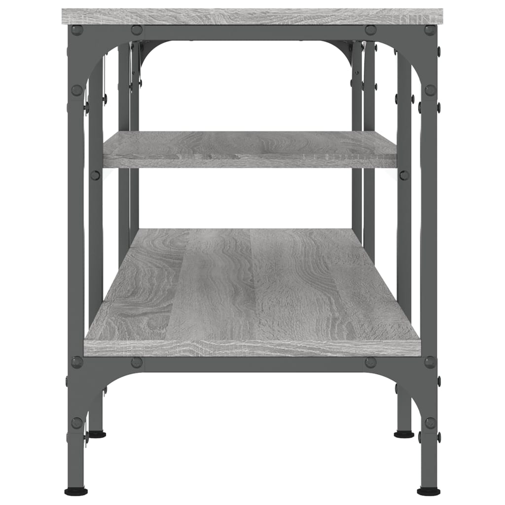 Tv-meubel 161x35x45 cm bewerkt hout en ijzer bruin eikenkleur