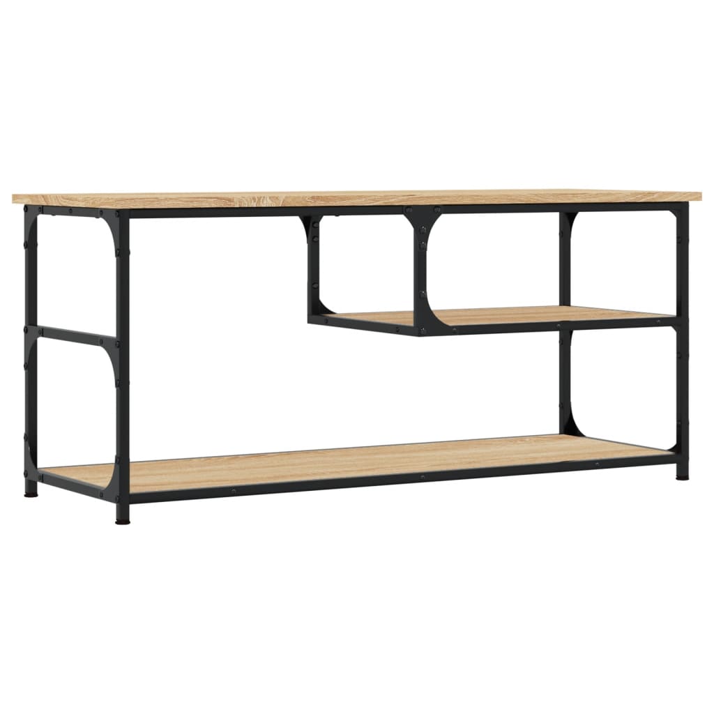 Tv-meubel 103x38x46,5 cm en bewerkt hout staal