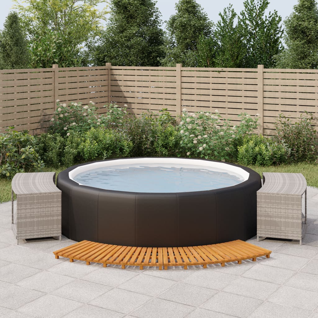 Hottub-ombouw poly rattan massief acaciahout