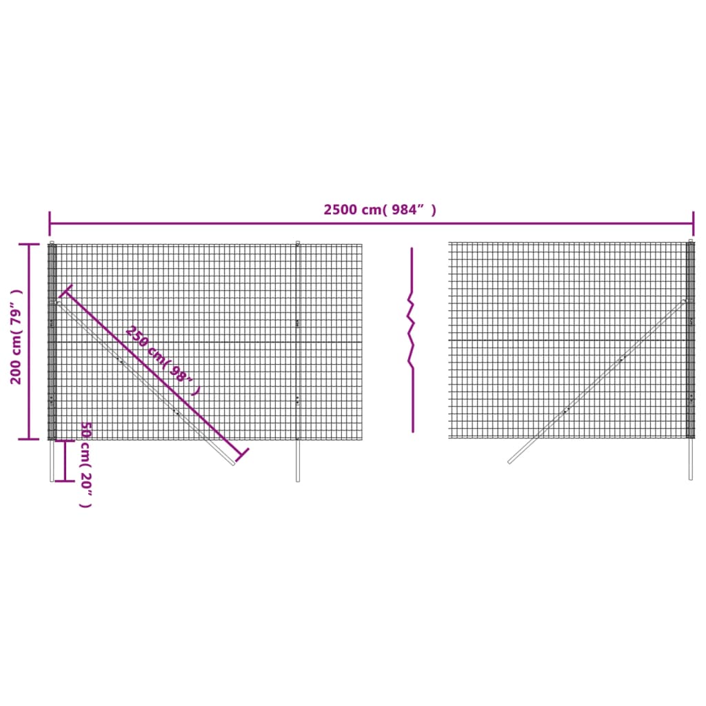 Draadgaashek 2,2x25 m gegalvaniseerd staal