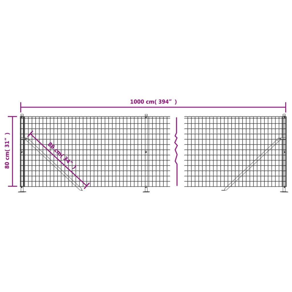 Draadgaashek met flens 2,2x25 m antracietkleurig