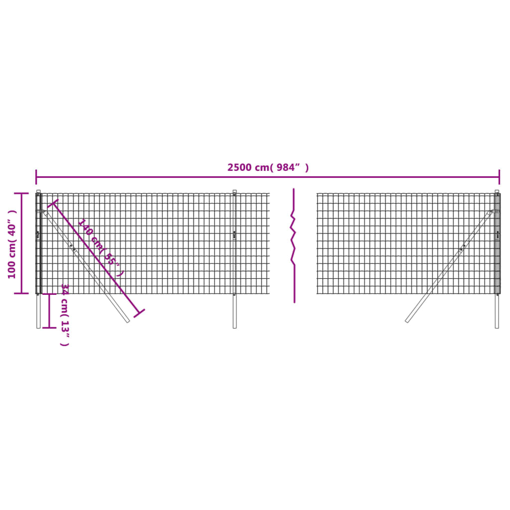 Draadgaashek 2,2x25 m gegalvaniseerd staal