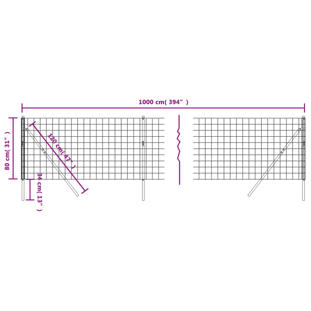 Draadgaashek 1,6x10 m gegalvaniseerd staal