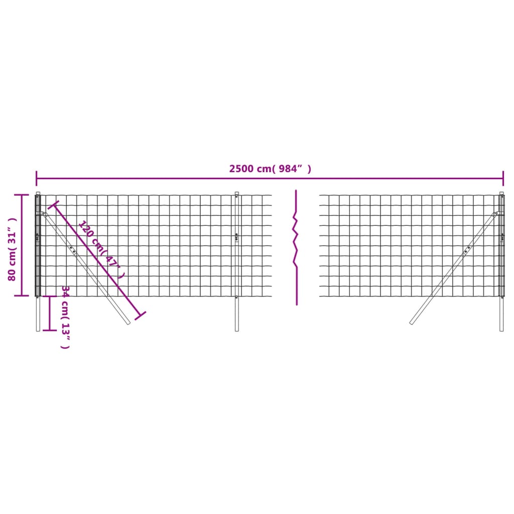 Draadgaashek 1,6x10 m gegalvaniseerd staal