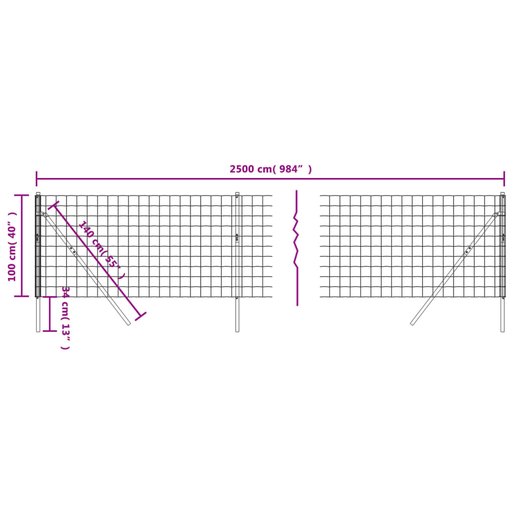 Draadgaashek 1,6x10 m gegalvaniseerd staal