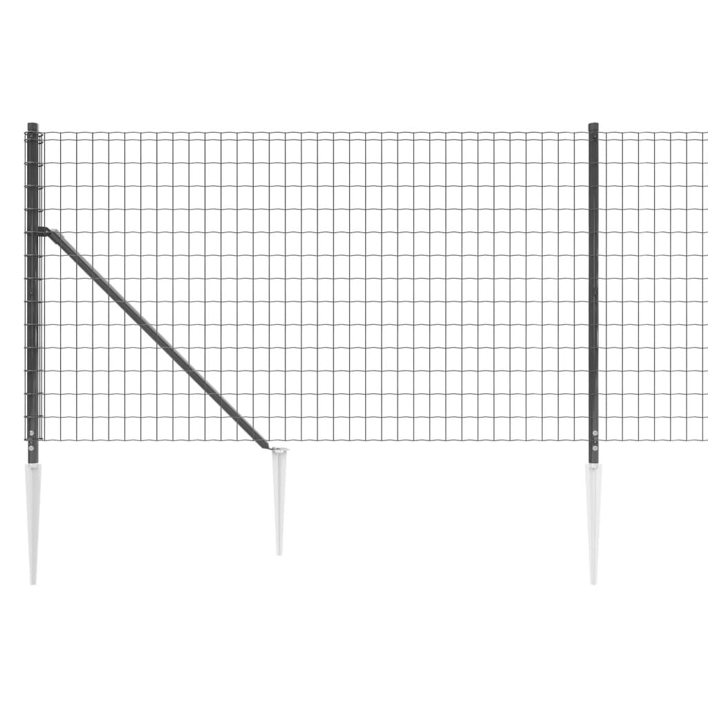 Draadgaashek met grondankers 2,2x10 m antracietkleurig