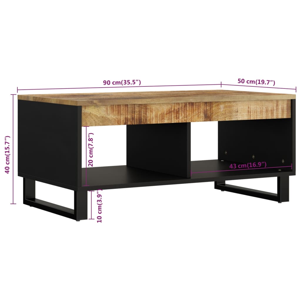 Salontafel 90x50x40 cm massief mangohout