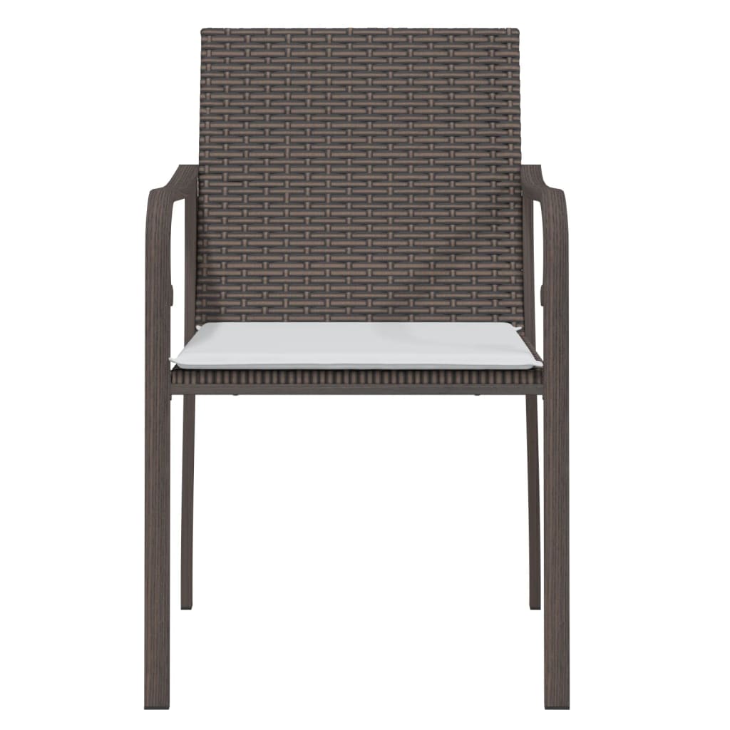 Tuinstoelen 4 st met kussens 56x59x84 cm poly rattan