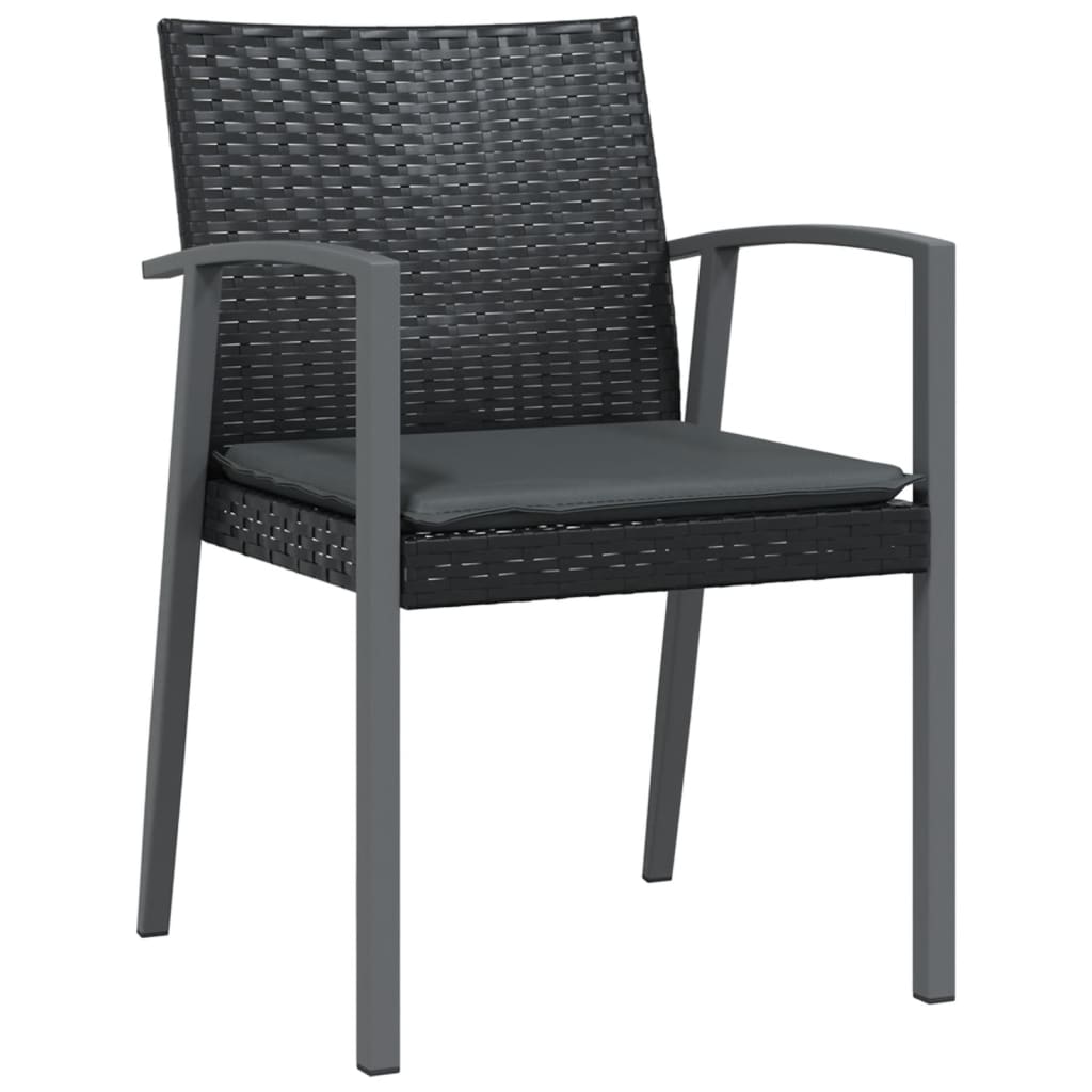 Tuinstoelen 6 st met kussens 56,5x57x83 cm poly rattan