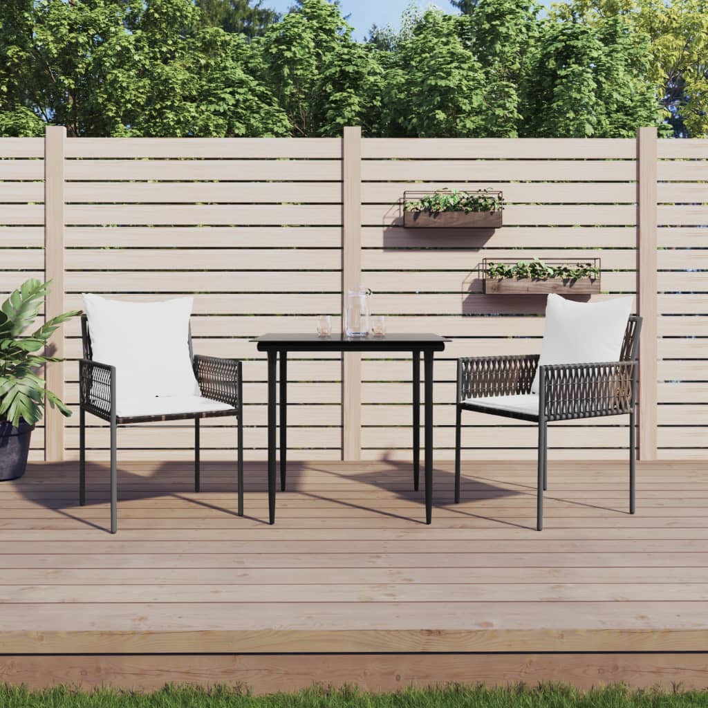 Tuinstoelen 2 st met kussens 54x61x83 cm poly rattan