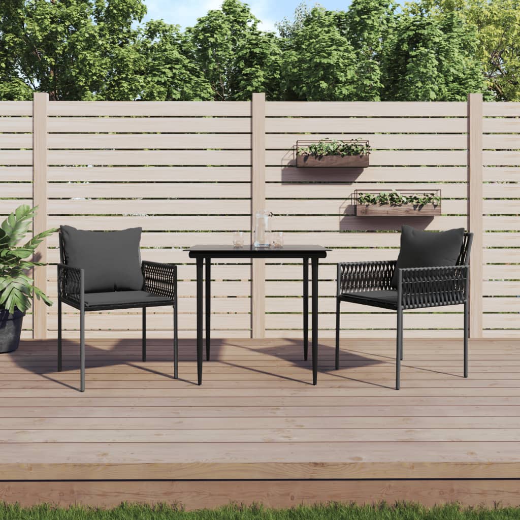 Tuinstoelen 2 st met kussens 54x61x83 cm poly rattan