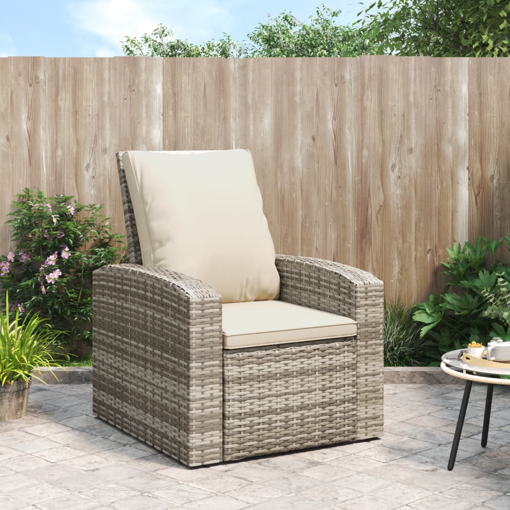 Tuinstoel verstelbaar met kussens poly rattan