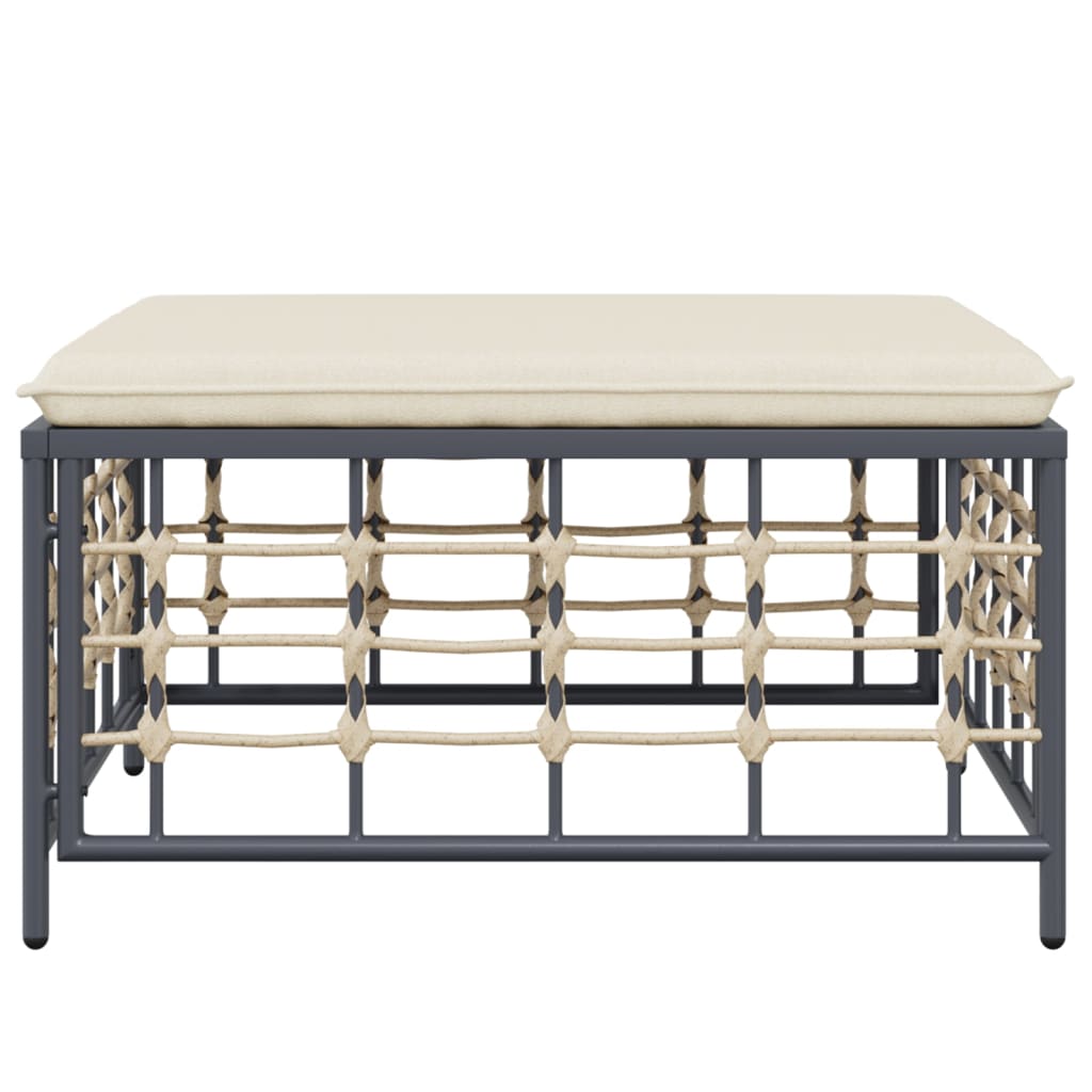 Tuintafel 70x70x34 cm poly rattan antracietkleurig