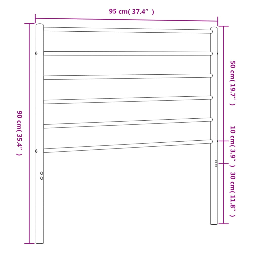 Hoofdbord metaal 200 cm