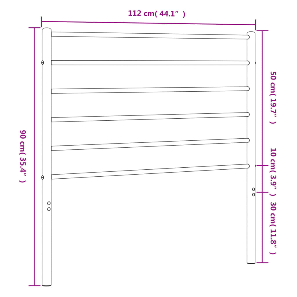 Hoofdbord metaal 200 cm