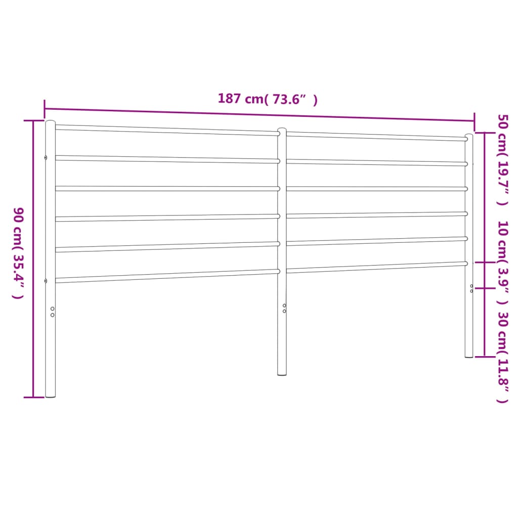 Hoofdbord metaal 200 cm