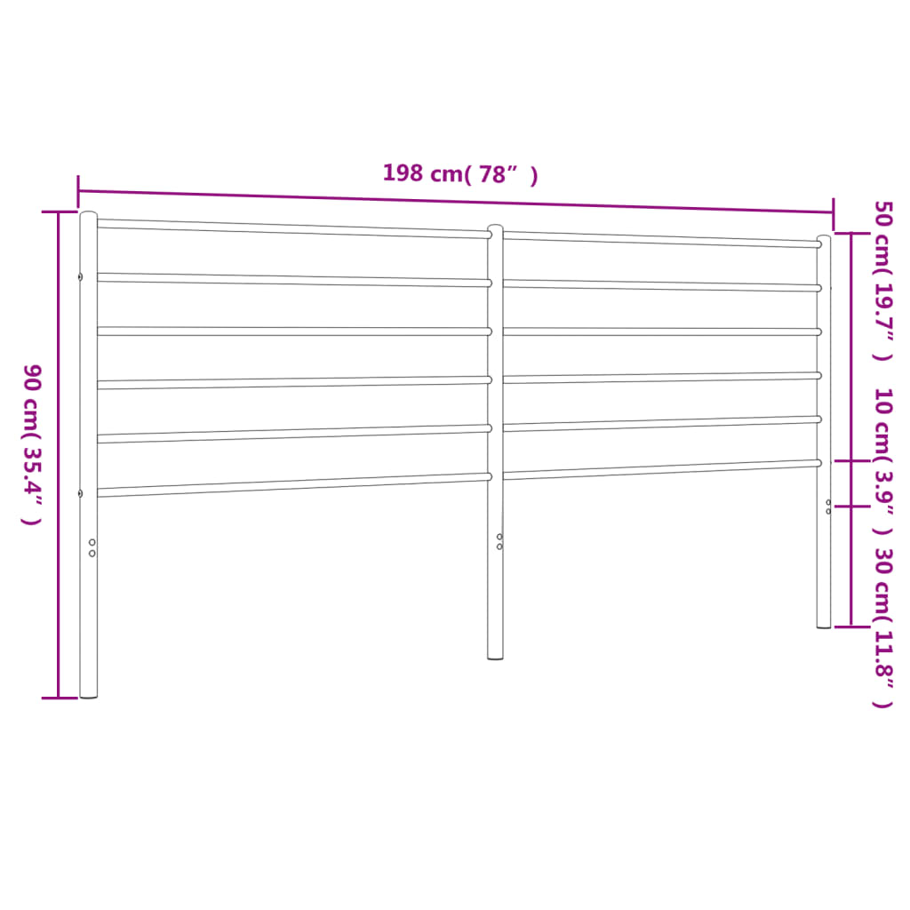 Hoofdbord metaal 200 cm