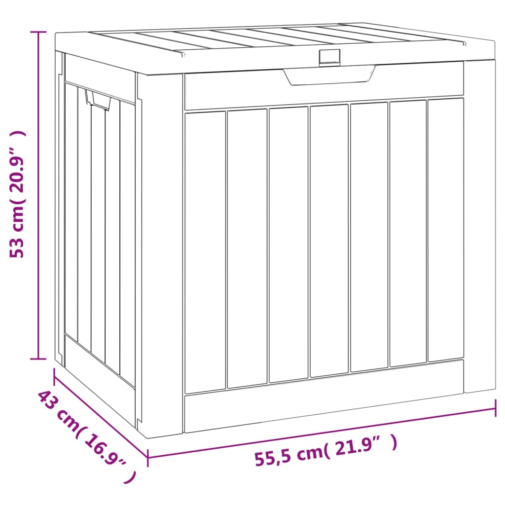 Tuinbox 55,5x43x53 cm polypropeen grijs