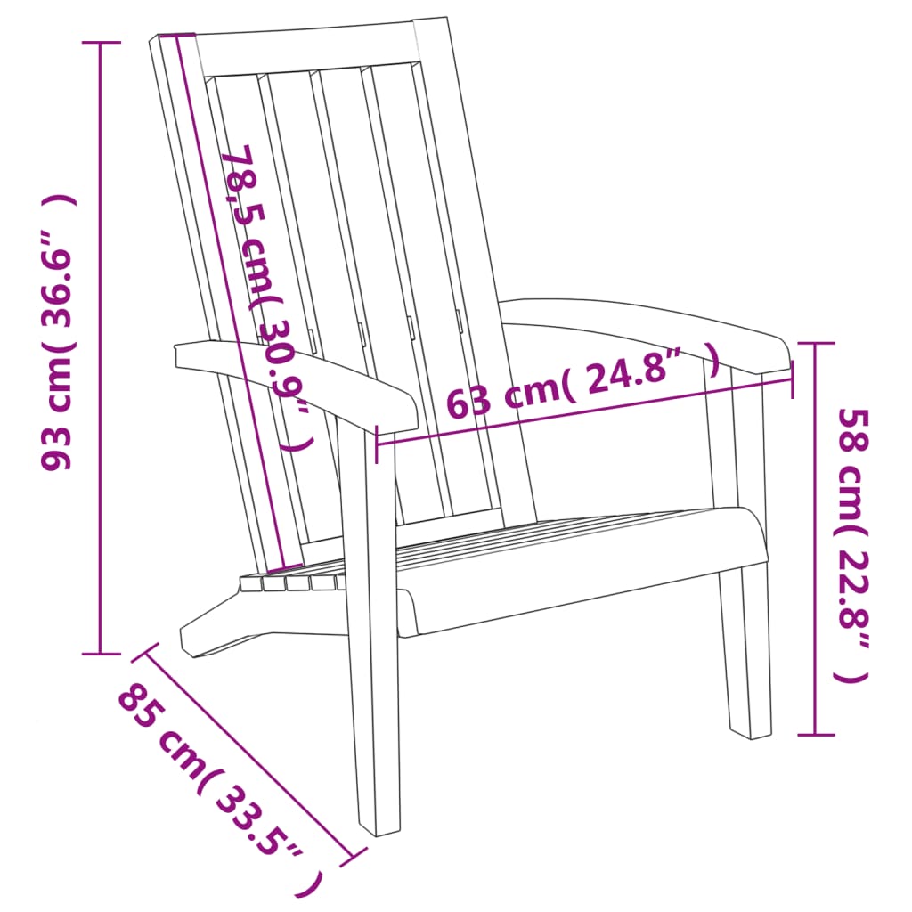 Tuinstoel Adirondack polypropeen