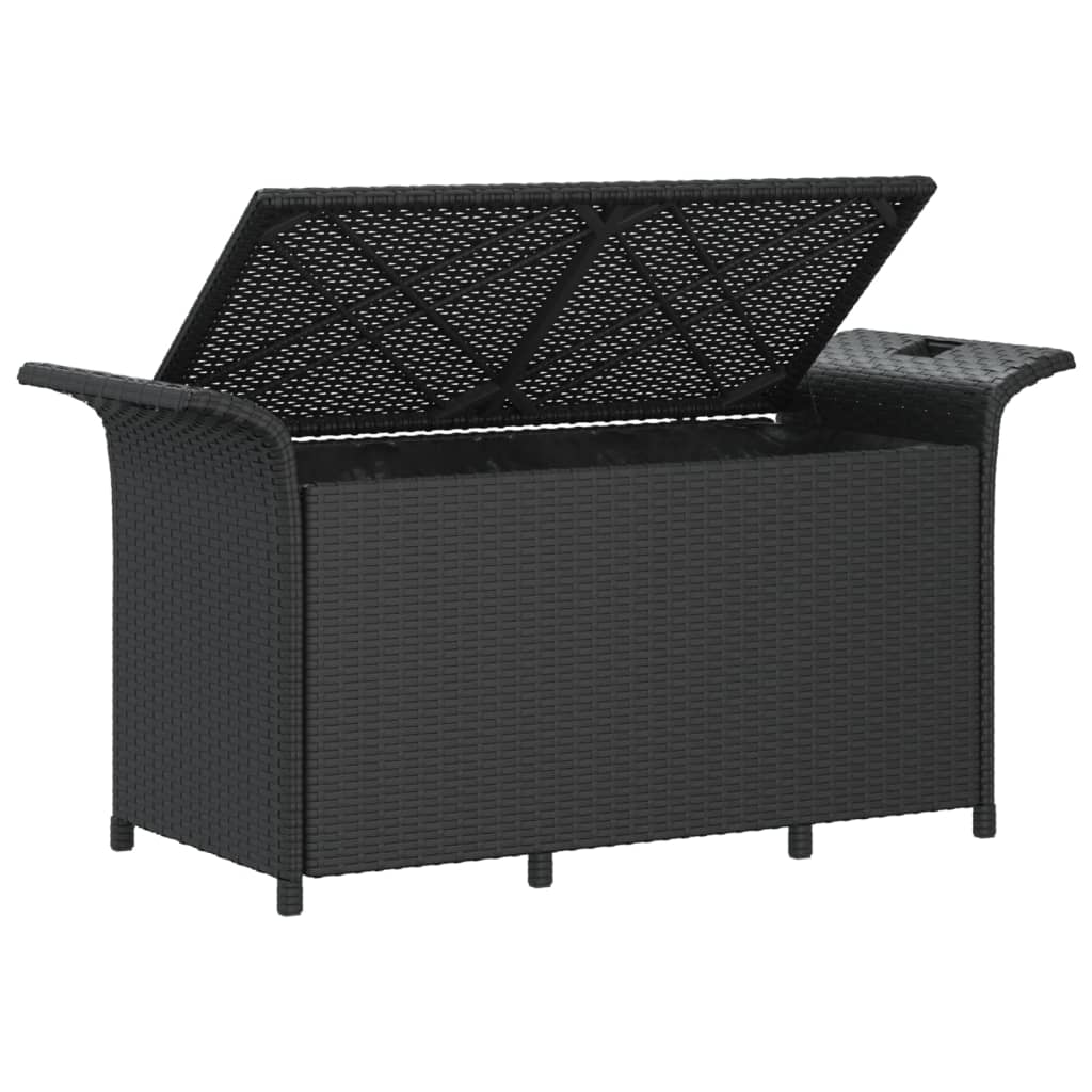 Opbergbankje met kussen 138 cm poly rattan