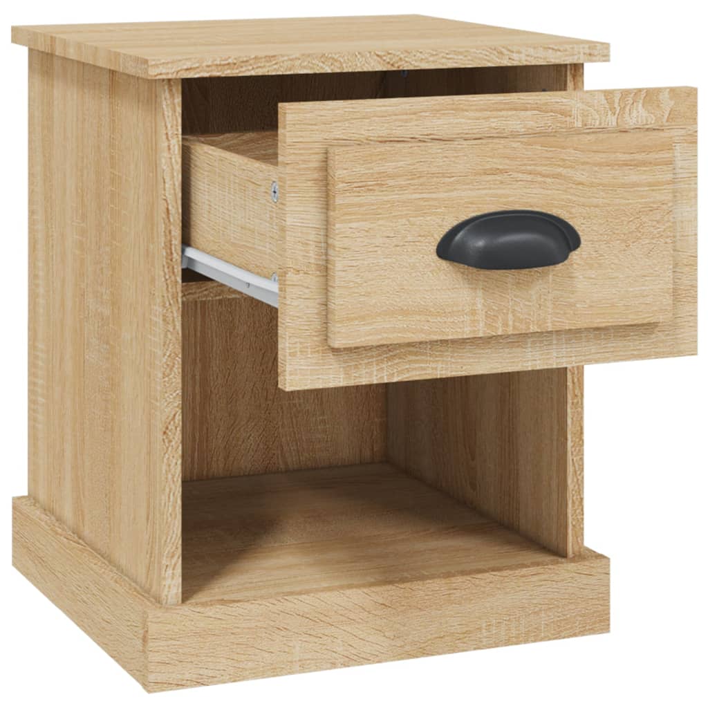 Nachtkastjes 2 st 39x39x47,5 cm bewerkt hout