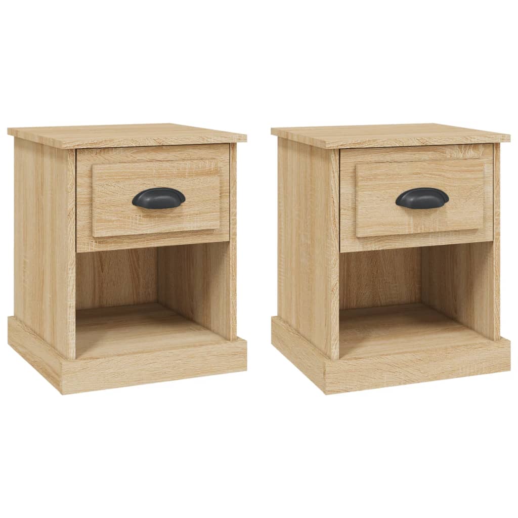 Nachtkastjes 2 st 39x39x47,5 cm bewerkt hout