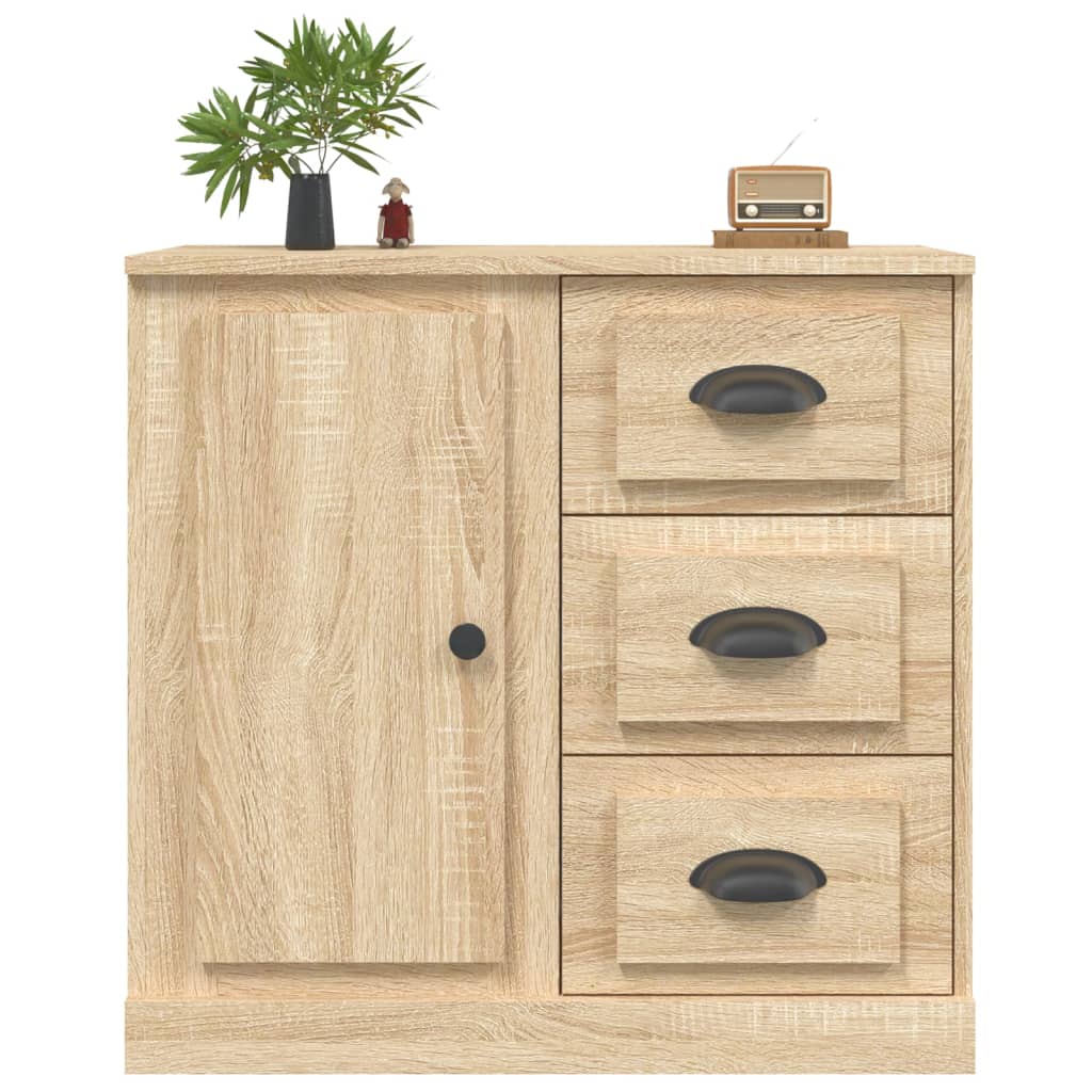 Dressoir 70x35,5x67,5 cm bewerkt hout eikenkleurig