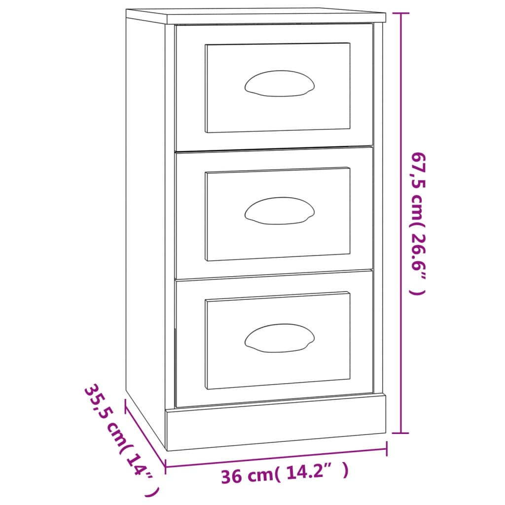 Dressoir 36x35,5x67,5 cm bewerkt hout