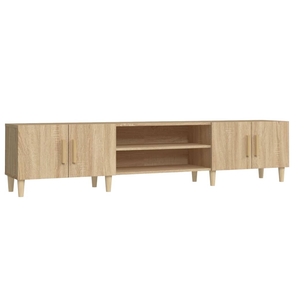 Tv-meubel 180x31,5x40 cm bewerkt hout bruin eikenkleur