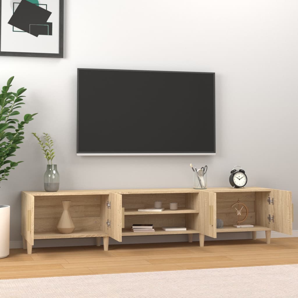 Tv-meubel 180x31,5x40 cm bewerkt hout artisanaal eikenkleurig