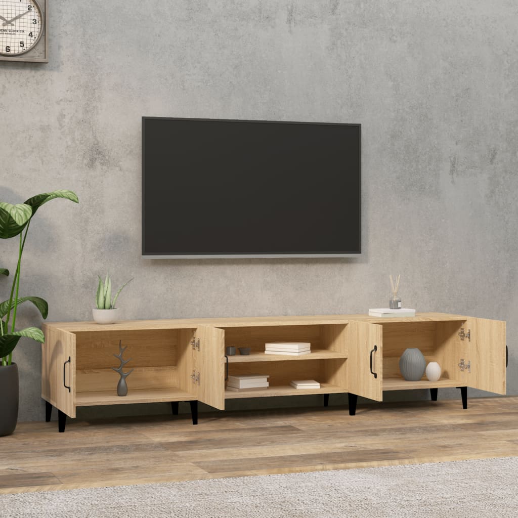 Tv-meubel 180x31,5x40 cm bewerkt hout oud houtkleurig