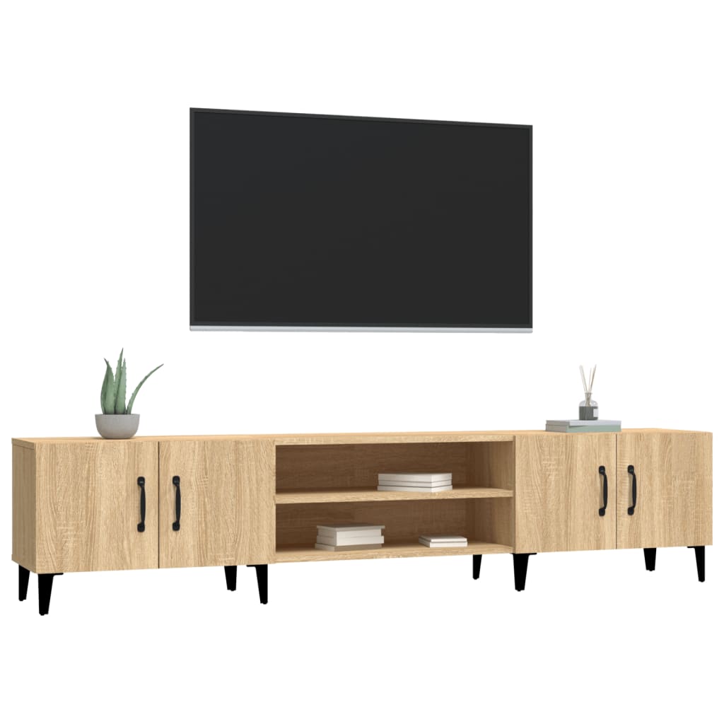 Tv-meubel 180x31,5x40 cm bewerkt hout oud houtkleurig