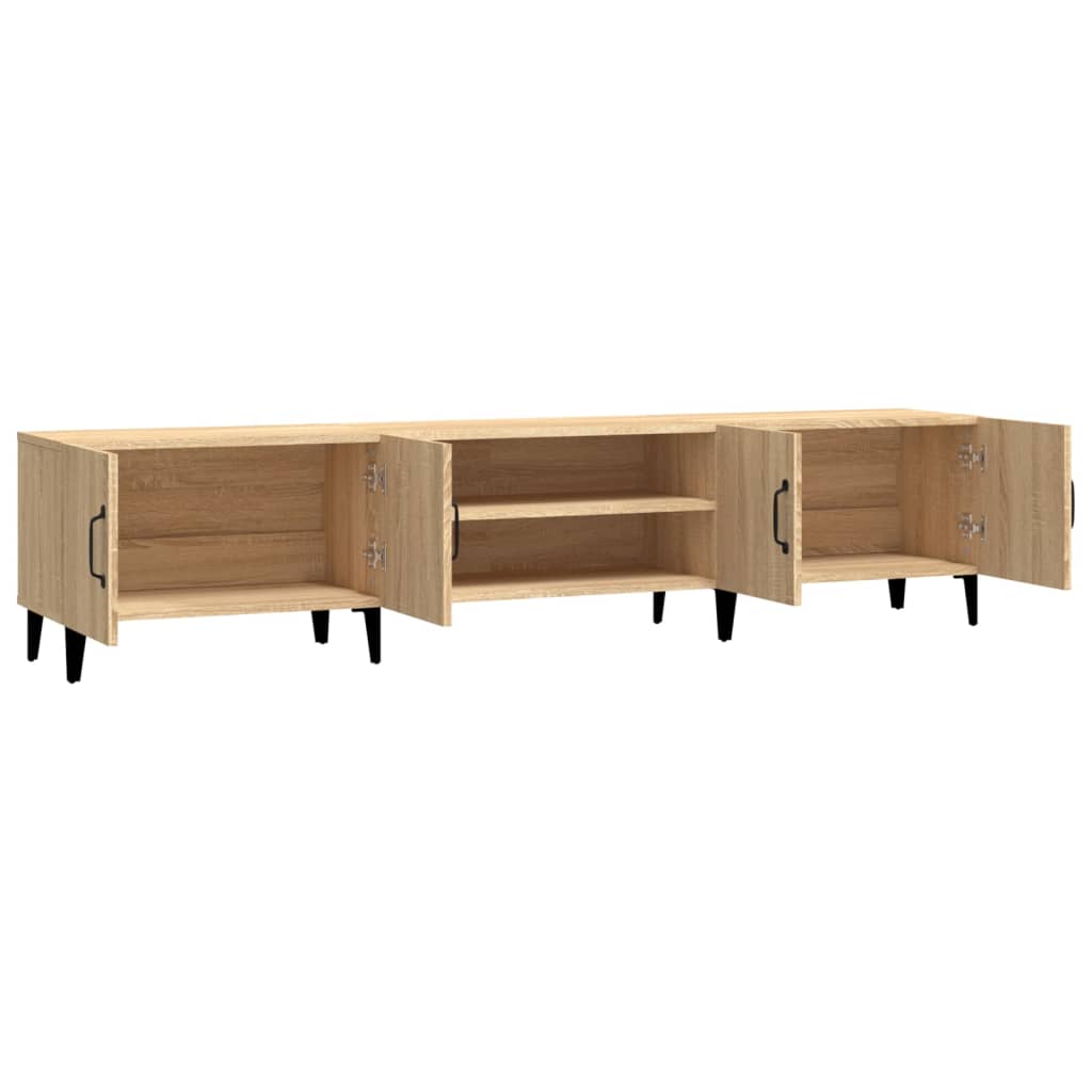 Tv-meubel 180x31,5x40 cm bewerkt hout bruin eikenkleur