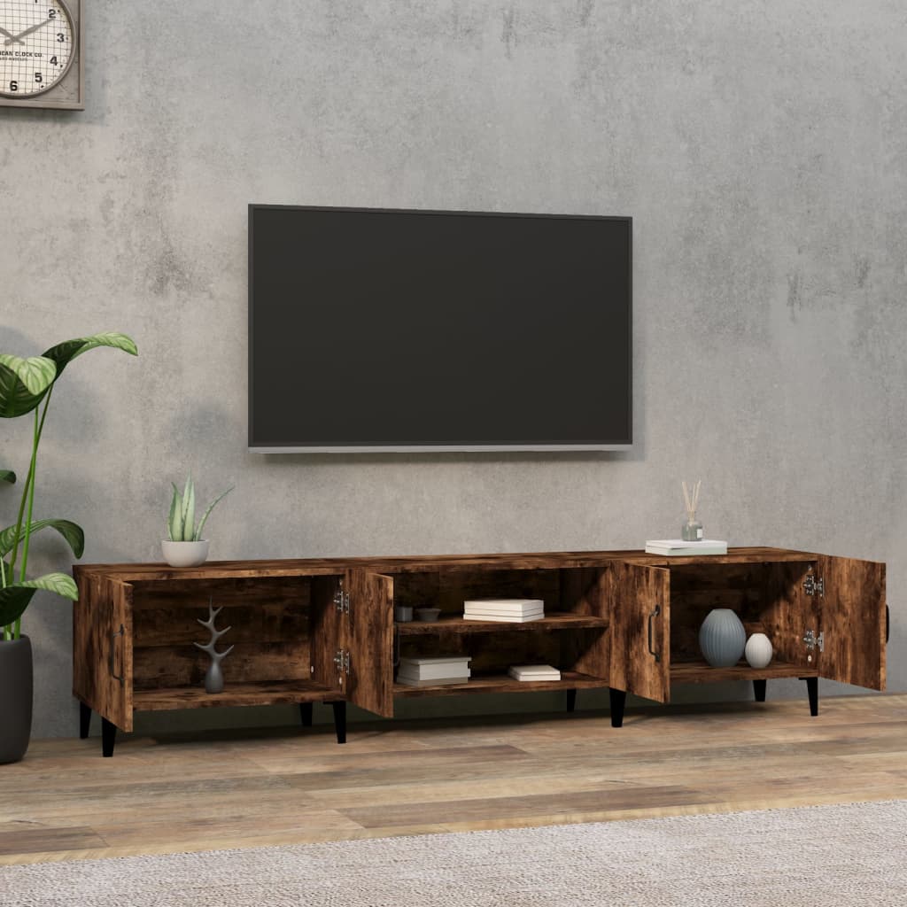 Tv-meubel 180x31,5x40 cm bewerkt hout bruin eikenkleur