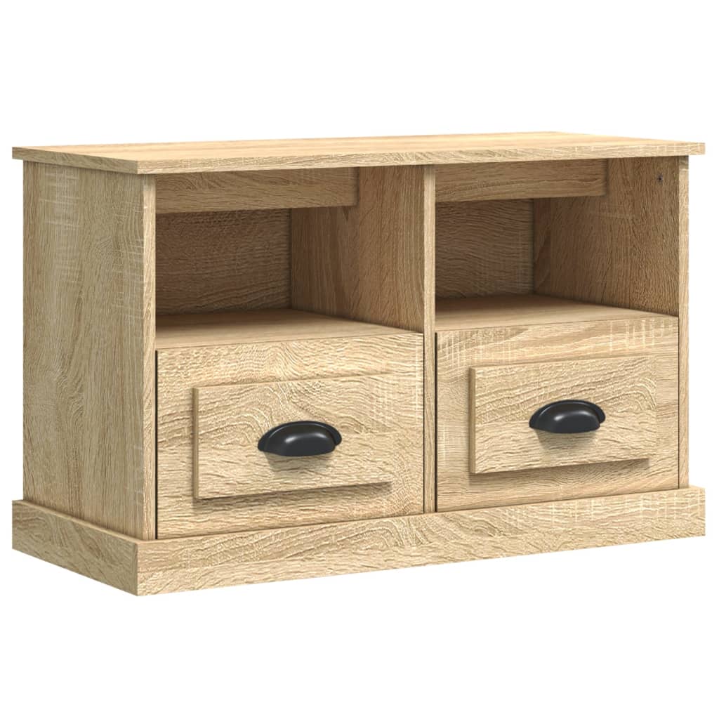 Tv-meubel 80x35x50 cm bewerkt hout eikenkleurig