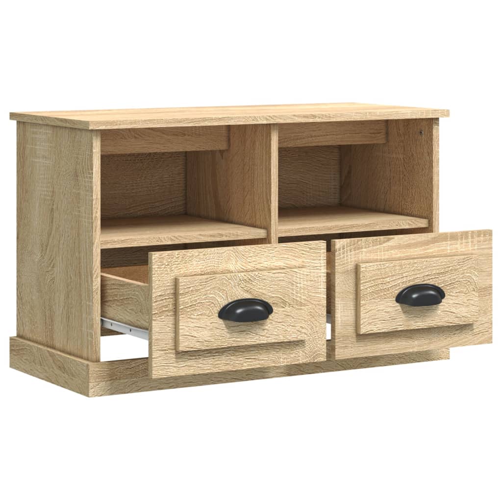 Tv-meubel 80x35x50 cm bewerkt hout eikenkleurig