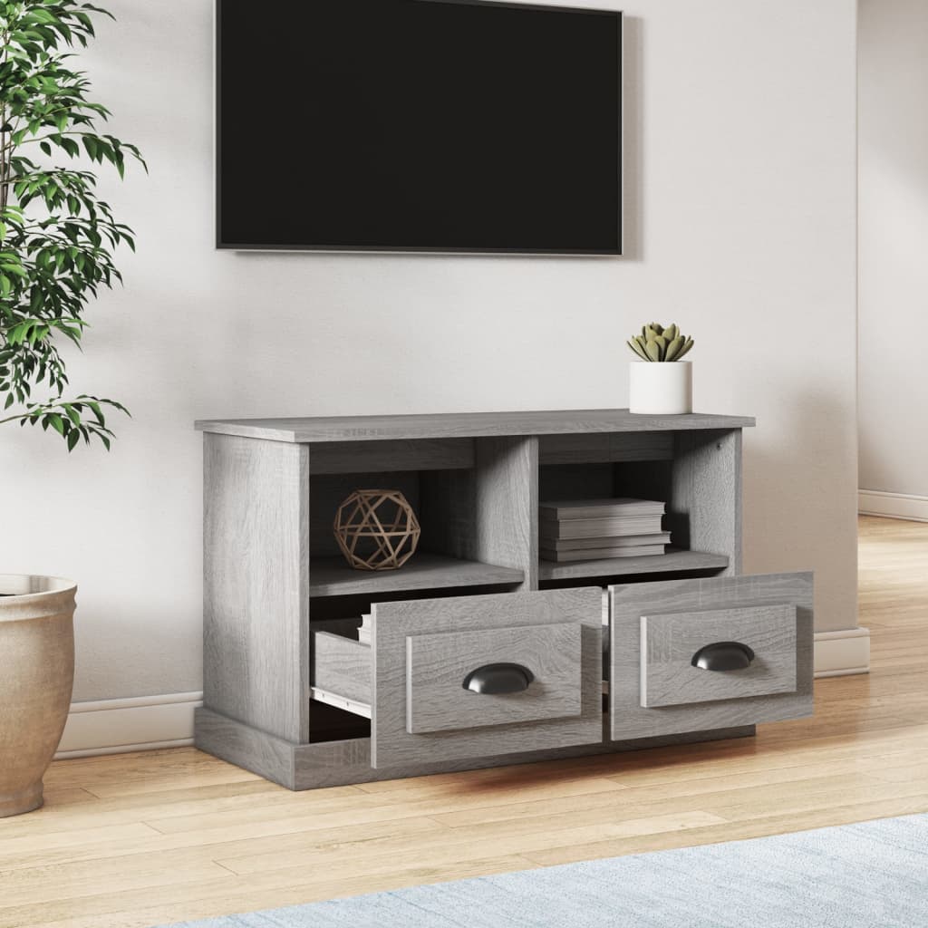 Tv-meubel 80x35x50 cm bewerkt hout eikenkleurig