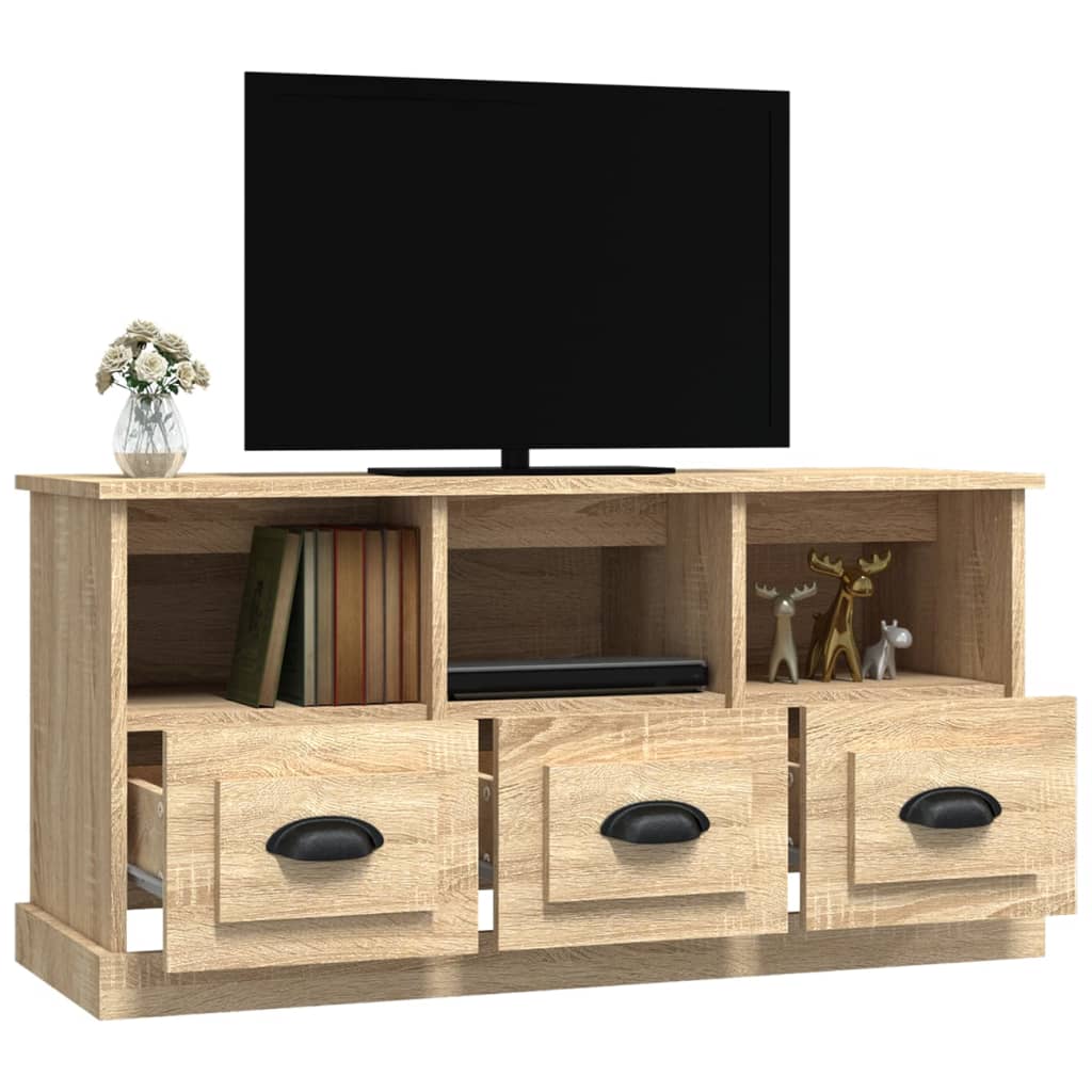 Tv-meubel 100x35x50 cm bewerkt hout eikenkleurig