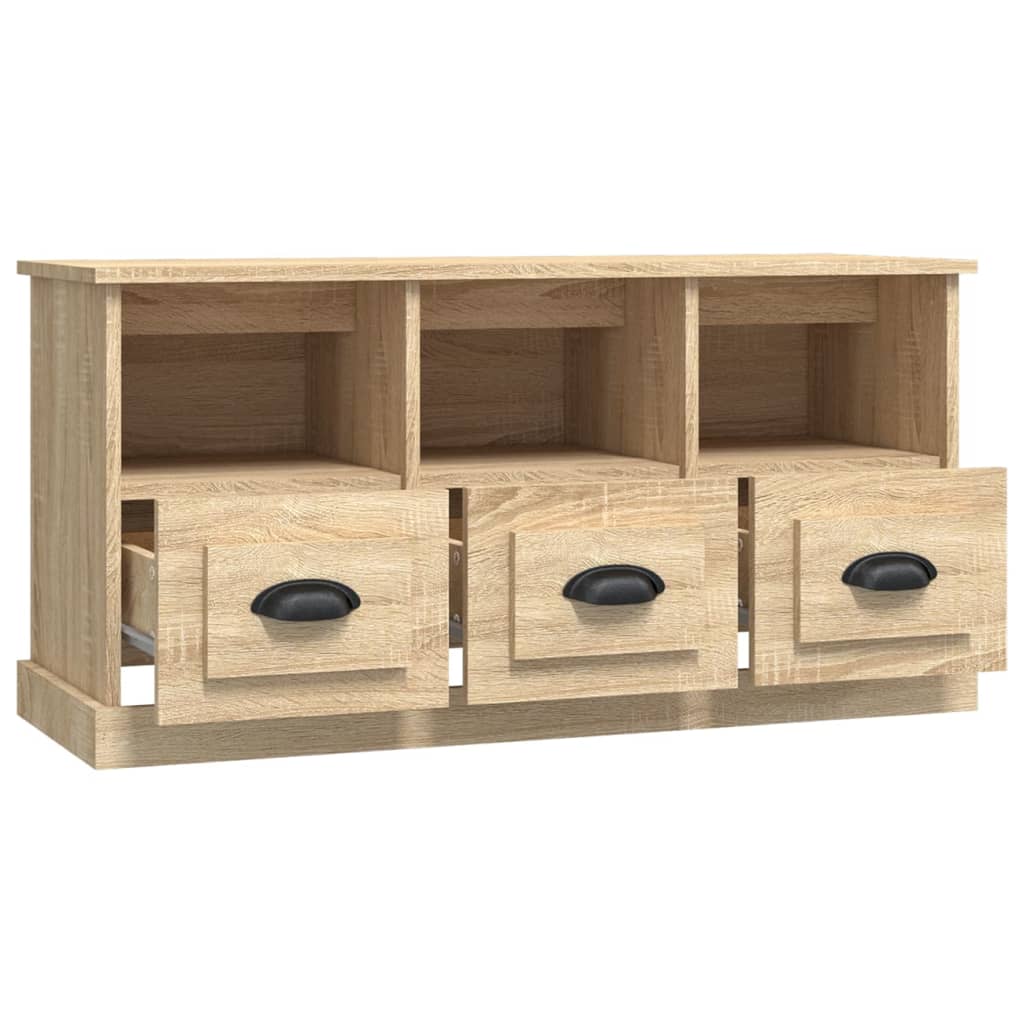 Tv-meubel 100x35x50 cm bewerkt hout eikenkleurig