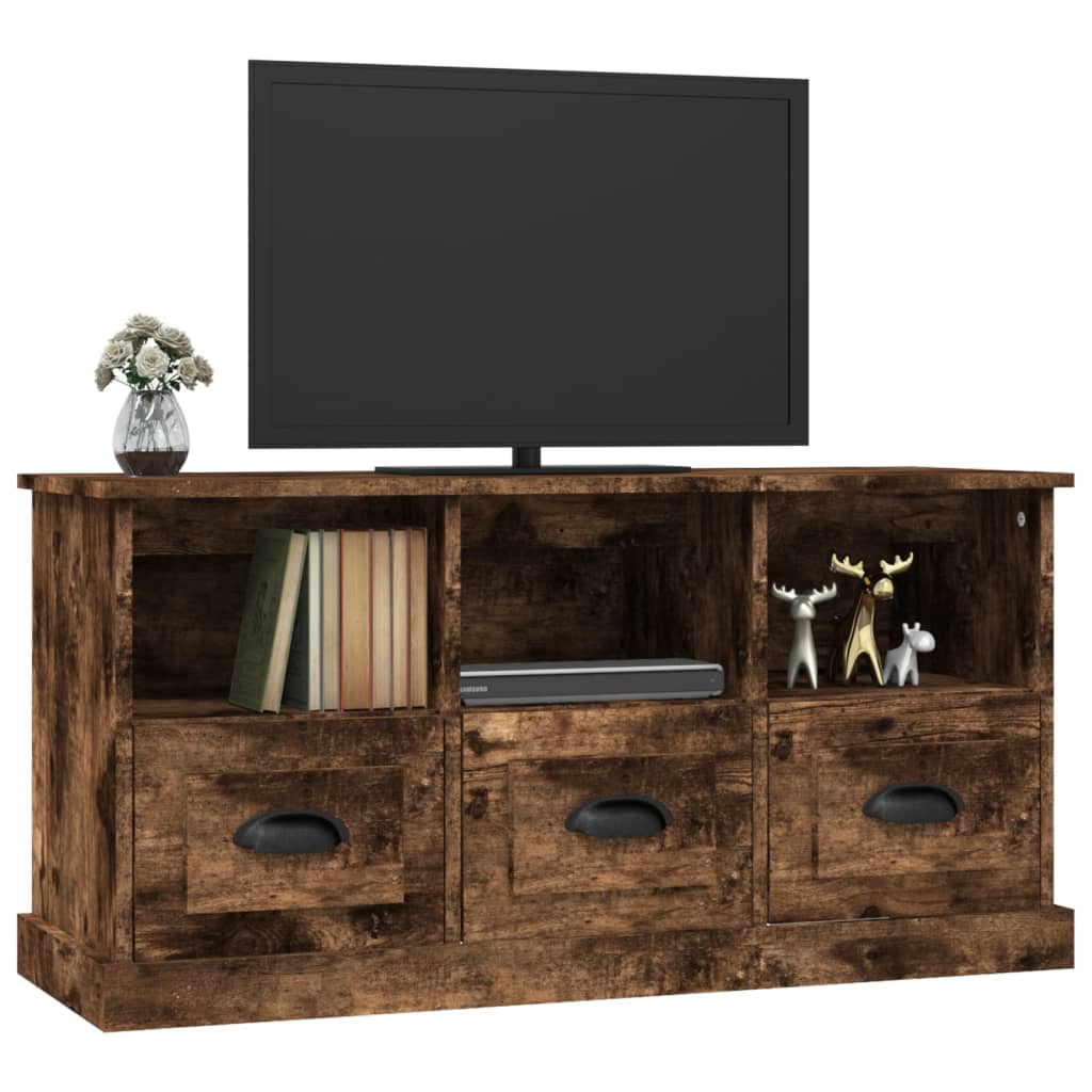 Tv-meubel 100x35x50 cm bewerkt hout eikenkleurig