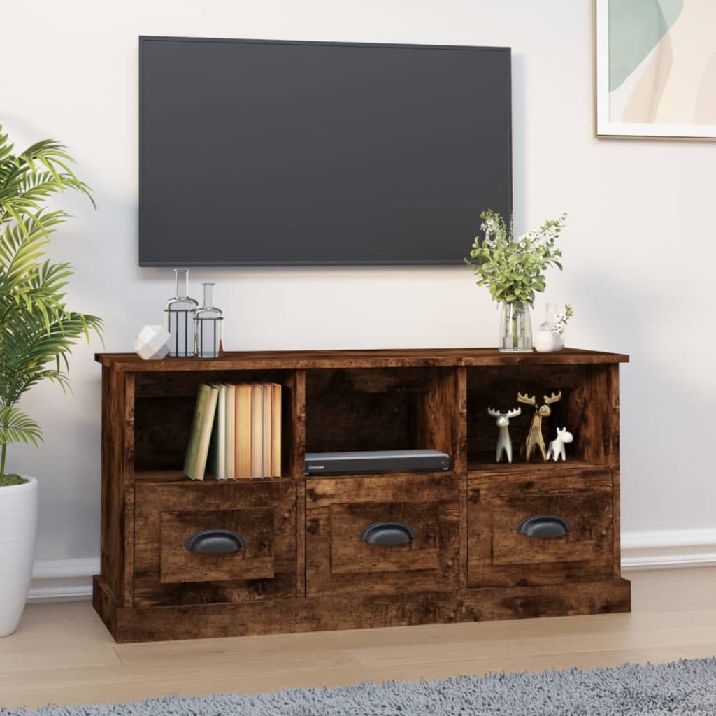 Tv-meubel 100x35x50 cm bewerkt hout eikenkleurig