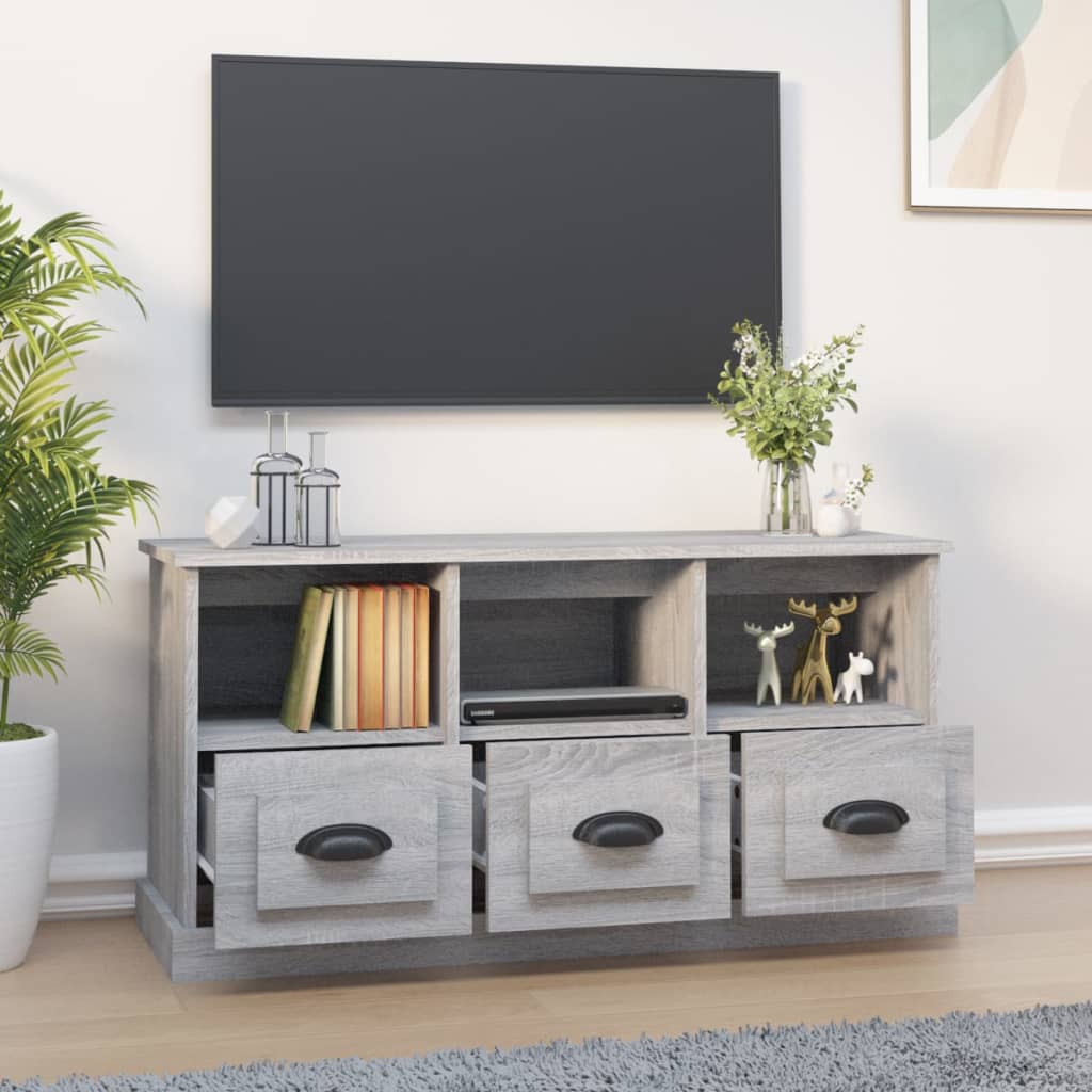 Tv-meubel 100x35x50 cm bewerkt hout eikenkleurig