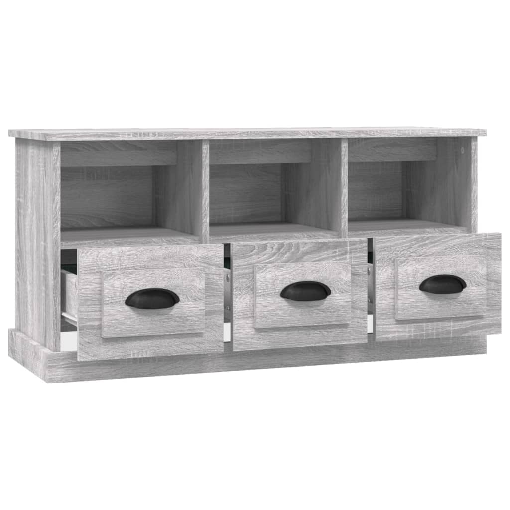 Tv-meubel 100x35x50 cm bewerkt hout eikenkleurig