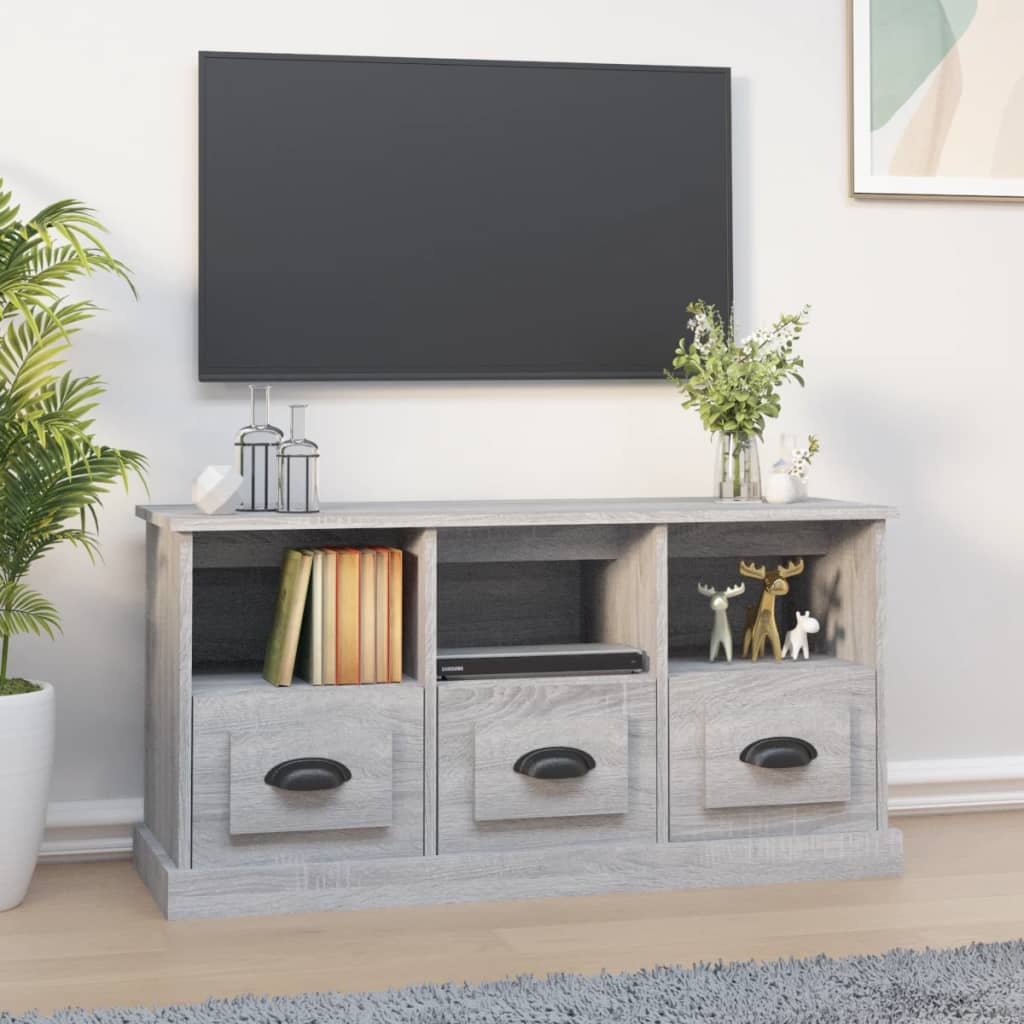 Tv-meubel 100x35x50 cm bewerkt hout eikenkleurig