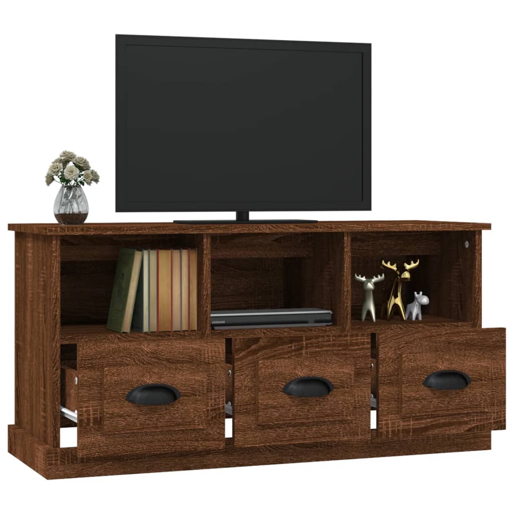 Tv-meubel 100x35x50 cm bewerkt hout eikenkleurig