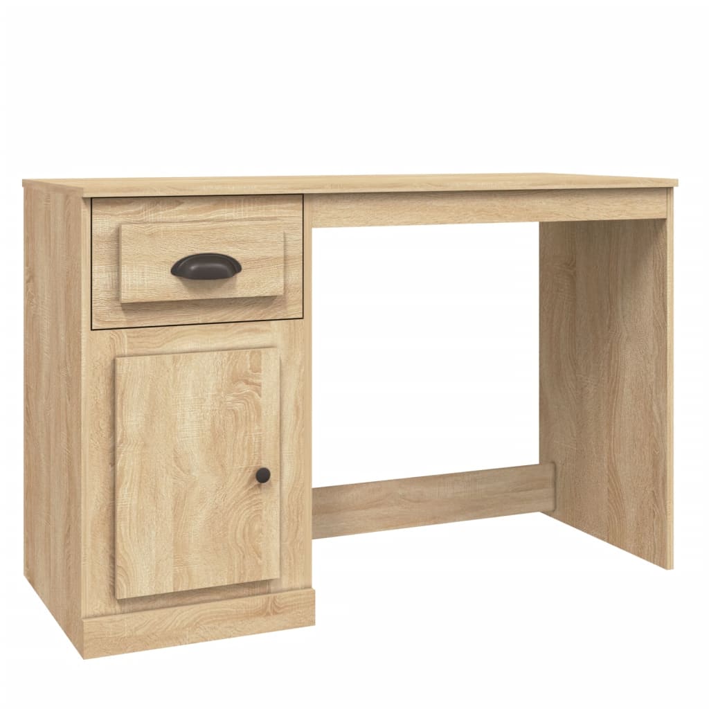 Bureau met lade 115x50x75 cm bewerkt hout eikenkleurig