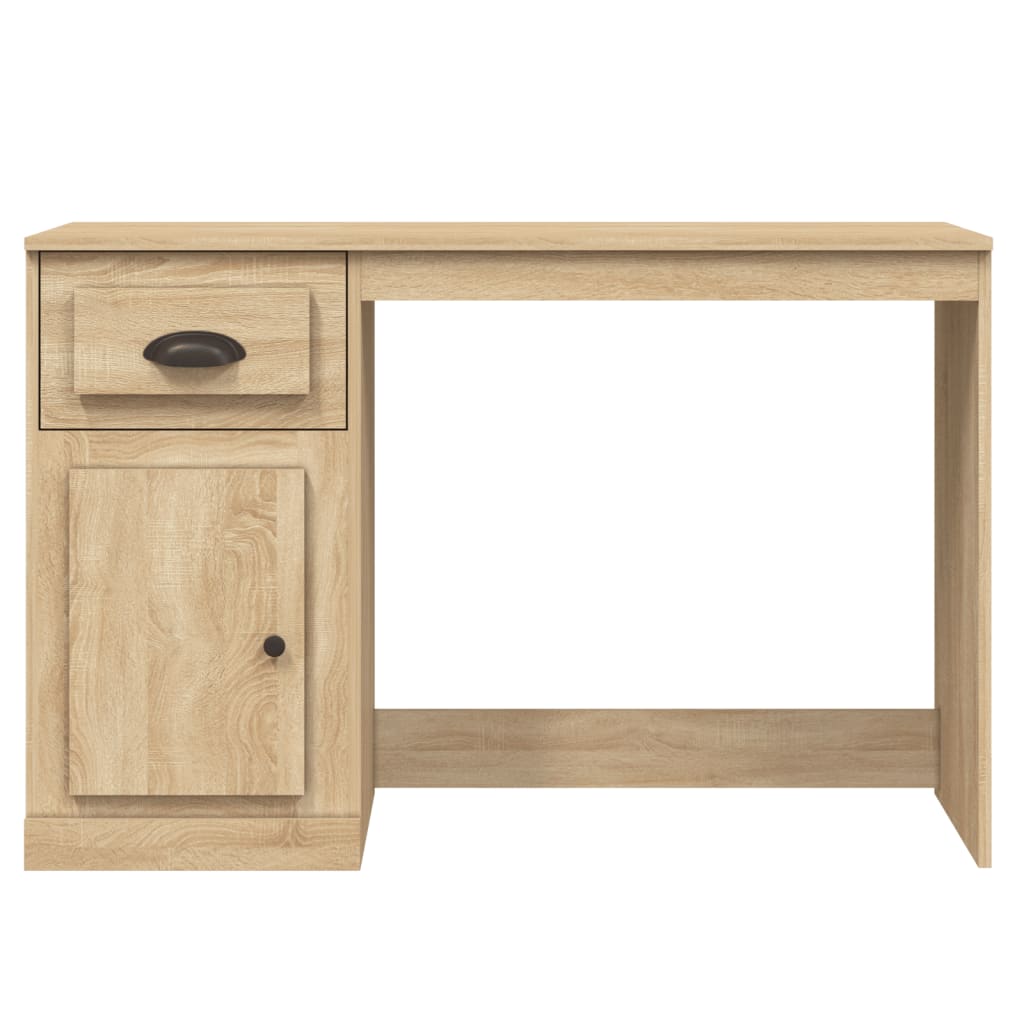 Bureau met lade 115x50x75 cm bewerkt hout eikenkleurig