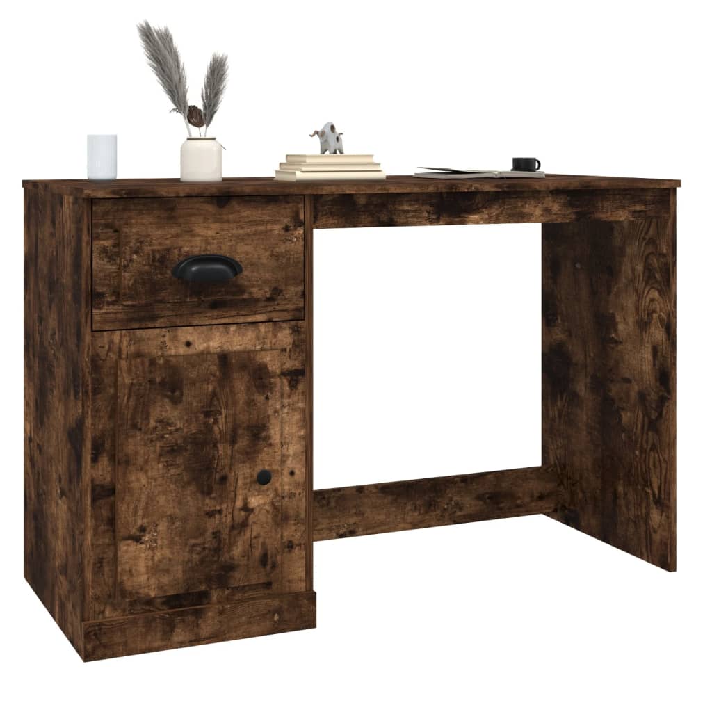 Bureau met lade 115x50x75 cm bewerkt hout eikenkleurig