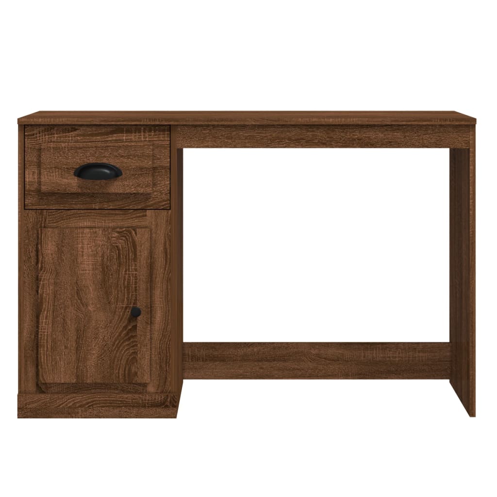 Bureau met lade 115x50x75 cm bewerkt hout eikenkleurig