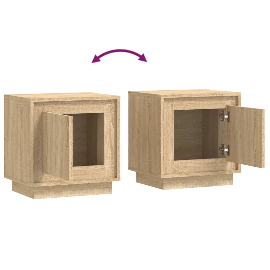 Nachtkastjes 2 st 44x35x45 cm bewerkt hout